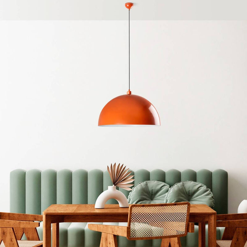 Opviq Pendelleuchte aus Metall in Orange mit E27 Fassung, höhenverstellbar, B/H/T: 60 x 135 x 60 cm - Bild 2