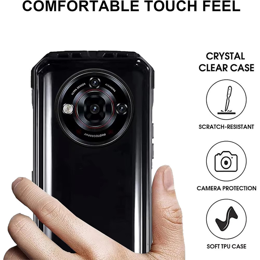 2-in-1 Displayschutz für DOOGEE S118 Pro: Gehärtetes Glas und Silikonhülle in Schwarz - Bild 2