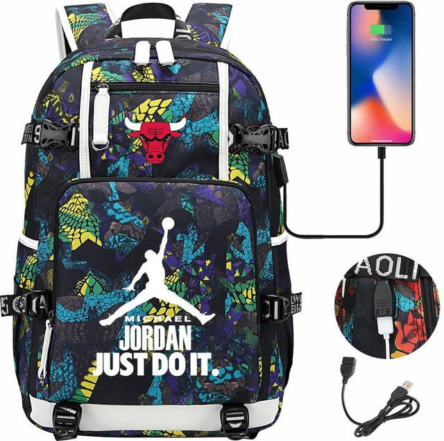 3-teiliges Schulrucksack-Set für Schüler aus Oxford-Stoff in Multicolour mit großem Fassungsvermögen, Schultergurt und Federmäppchen, B/T/H: 47 x 30 x 15 cm - Bild 1