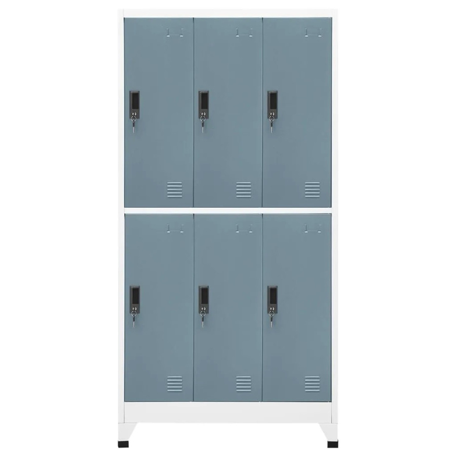 vidaXL Schließfachschrank aus Stahl in Grau mit Kleiderstange und Schloss, B/T/H: 90 x 45 x 180 cm - Bild 2