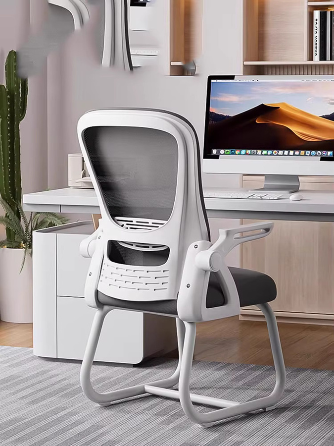 Ergonomischer Bürostuhl von DUTRIEUX mit Kopfstütze und Armlehnen, moderner Stoffstuhl für Home-Office und Schlafzimmer in Schwarz, Grau oder Weiß - Bild 3