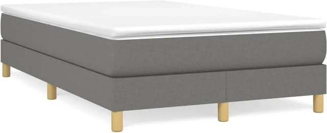 vidaXL Boxspringbett aus Stoff in Dunkelgrau, B/T/H: 120 x 200 x 25 cm - Bild 1