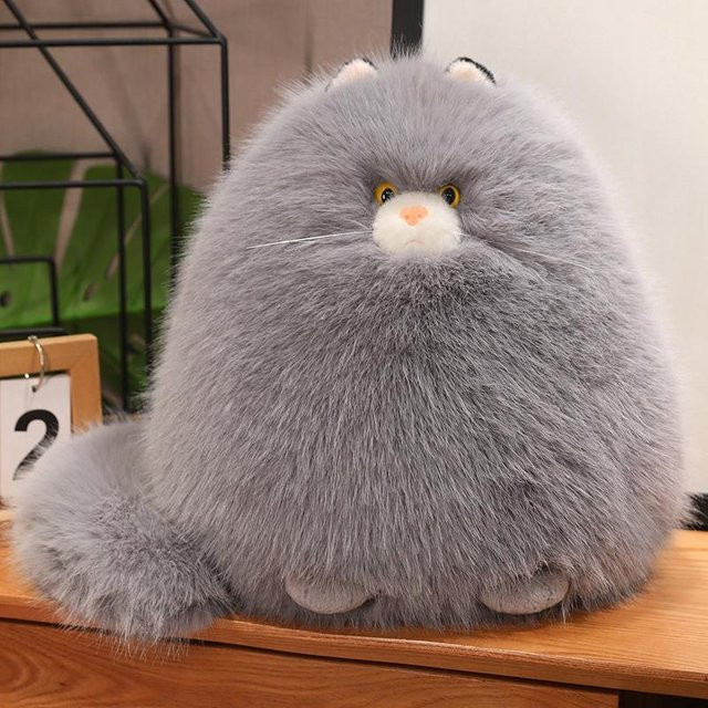Wucifang Bags Katzen-Plüschtier, Grau, 30cm - Bild 1