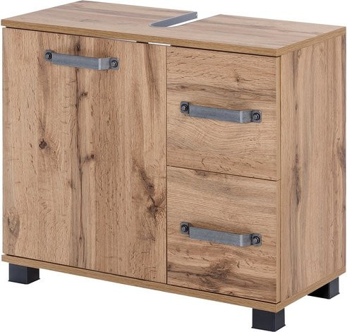Schildmeyer Waschbeckenunterschrank Milan in Braun mit Türen, Breite: 65 cm, Höhe: 59 cm, Tiefe: 32 cm - Bild 1