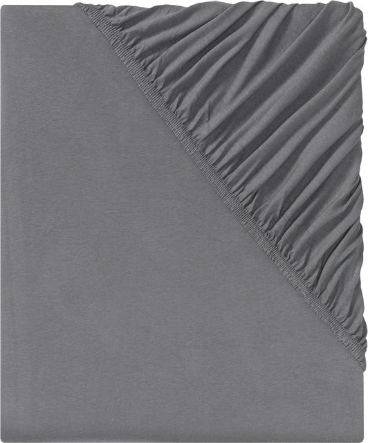 LIVARNO HOME Spannbettlaken Jersey aus Baumwolle, Grau, B/T/H: 140 x 160 x 200 cm, Höhe: 25 cm - Bild 1