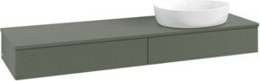 V&B Waschtischunterschrank Antao mit Frontstruktur und Beleuchtung in Grau, B/T: 160 x 50 cm - Bild 1