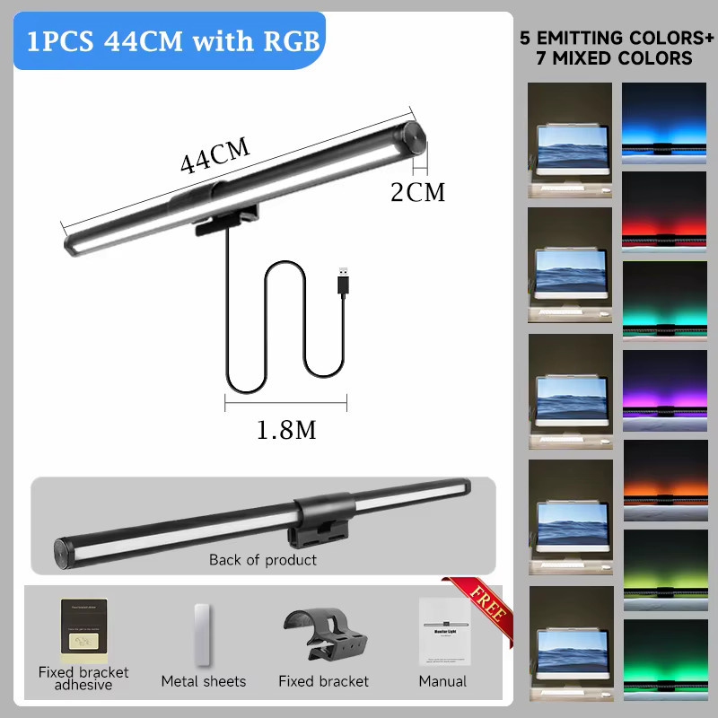 CHENBEN LED Monitor Lampe mit RGB, dimmbare Schreibtischlampe in Schwarz für Home Office und PC-Bildschirm - Bild 6