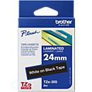 Brother P-touch Schriftbandkassette TZe-355, Weiß auf Schwarz, Breite: 24 mm, Länge: 8 m - Bild 5