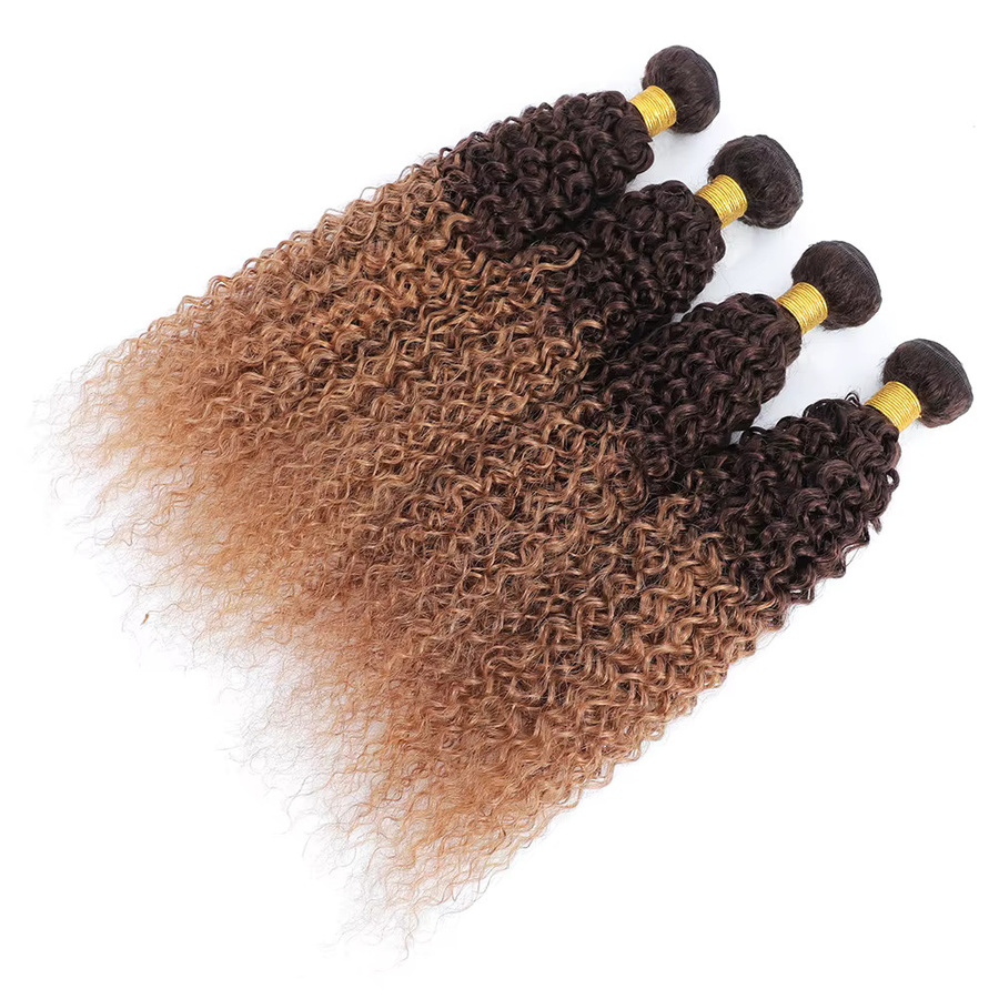 Kapelli Echthaar-Bündel Kinky Curly Ombre Blonde, 100% Jungfräuliches Rohes Haar - Bild 2