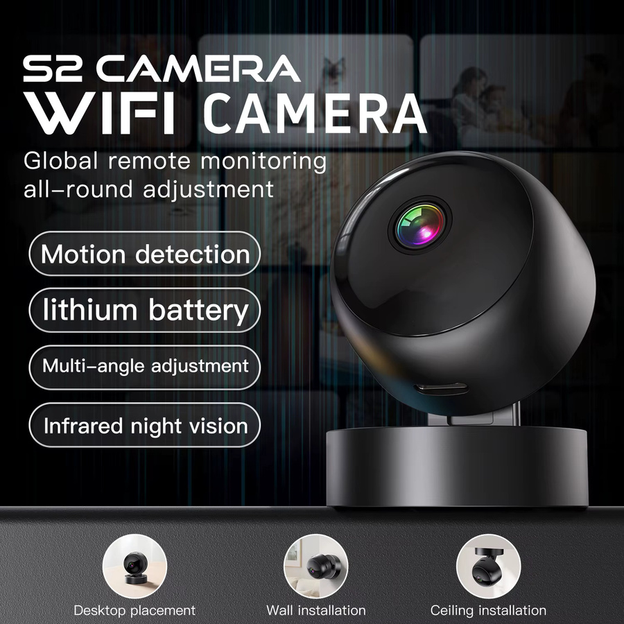 BESY Mini Action Kamera mit HD 1080P, 2,4G WiFi Drahtlose Fernüberwachung und Speicherkarte, Schwarz - Bild 4