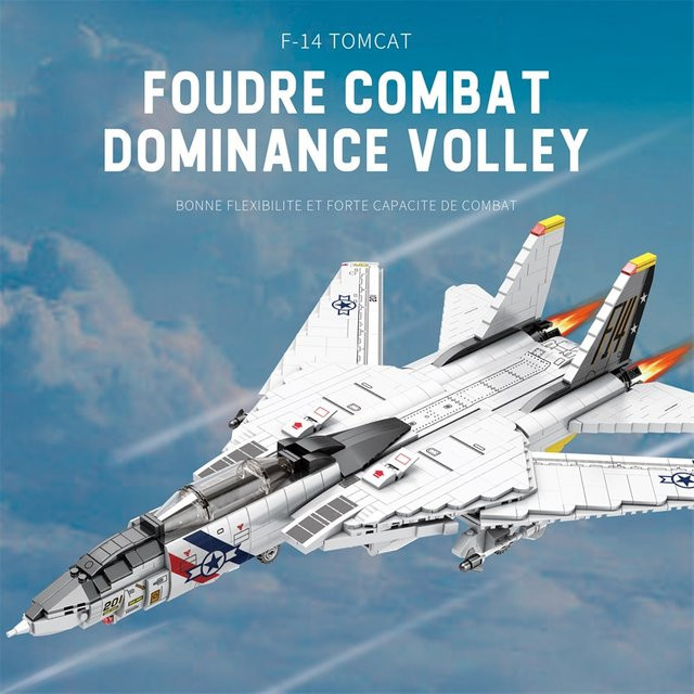 AMAZINGBLOKS Militär-Tomcat F14 Kampfflugzeug, Bausatz, 1443 Teile, ab 14 Jahren - Bild 1