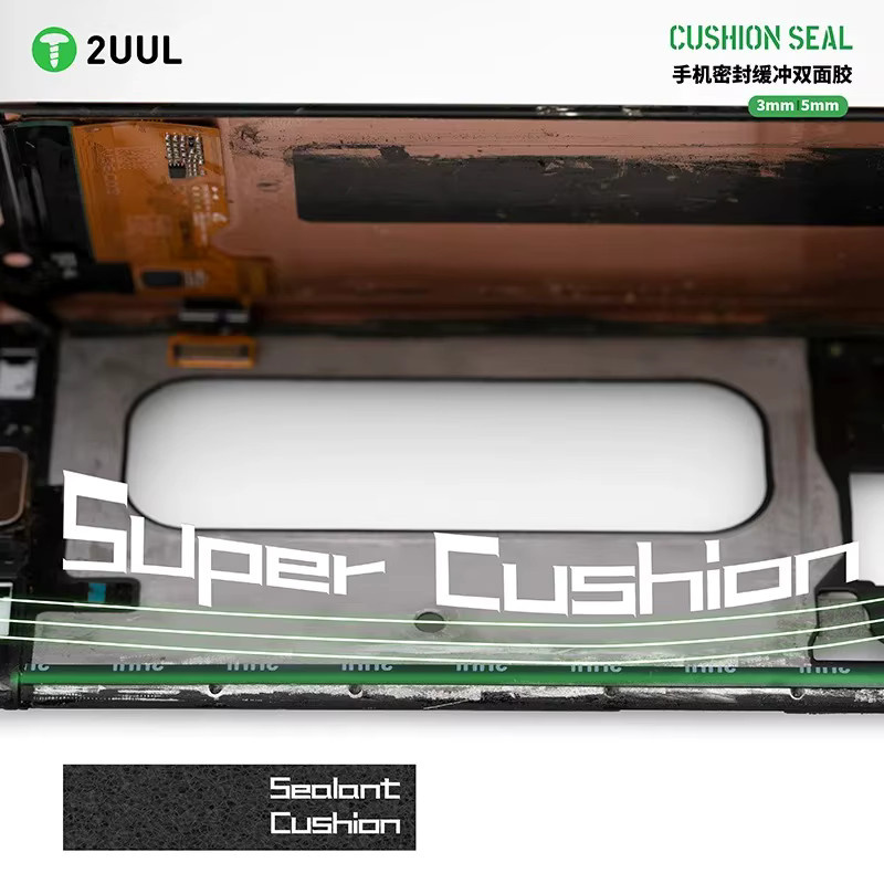 2UUL CS01 CS02 Doppelseitiges Schaumklebeband in Grün für iPhone, Tablet und elektrische Geräte zur Bildschirmrahmen-Reparatur, Dicke: 3 mm oder 5 mm - Bild 4