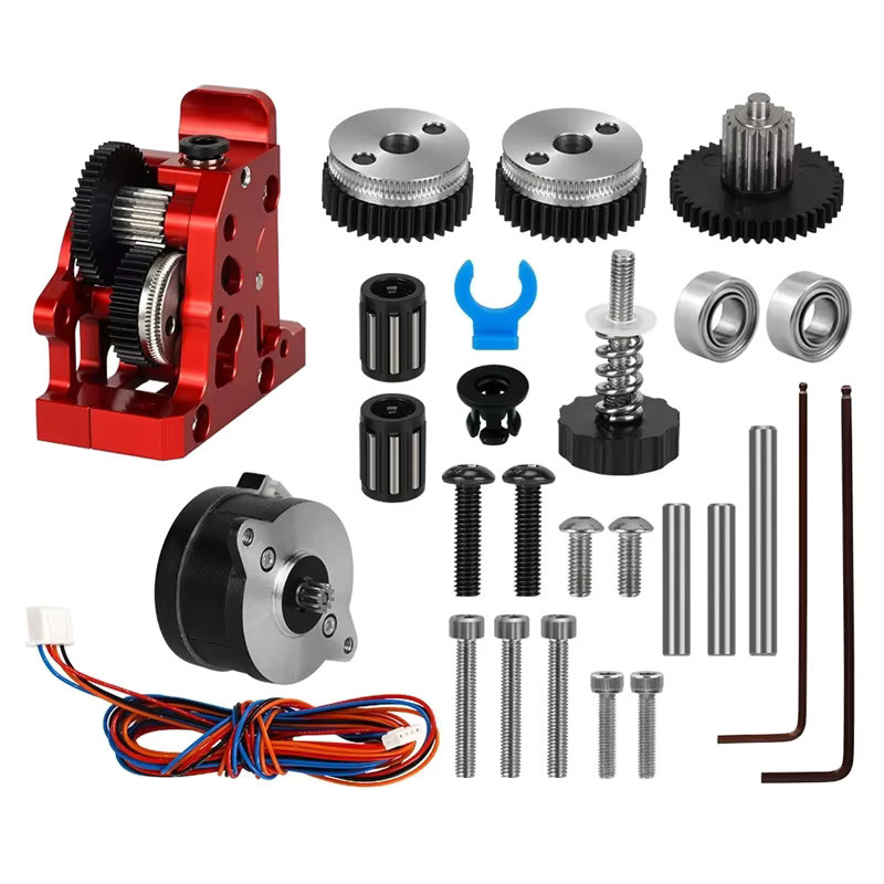 HGX LITE Doppelzahnrad-Extruder aus Hartstahl mit Hochgeschwindigkeitsmotor für 3D-Drucker wie CR10, CR 10S, Ender3 V2 und VORON in Rot - Bild 4