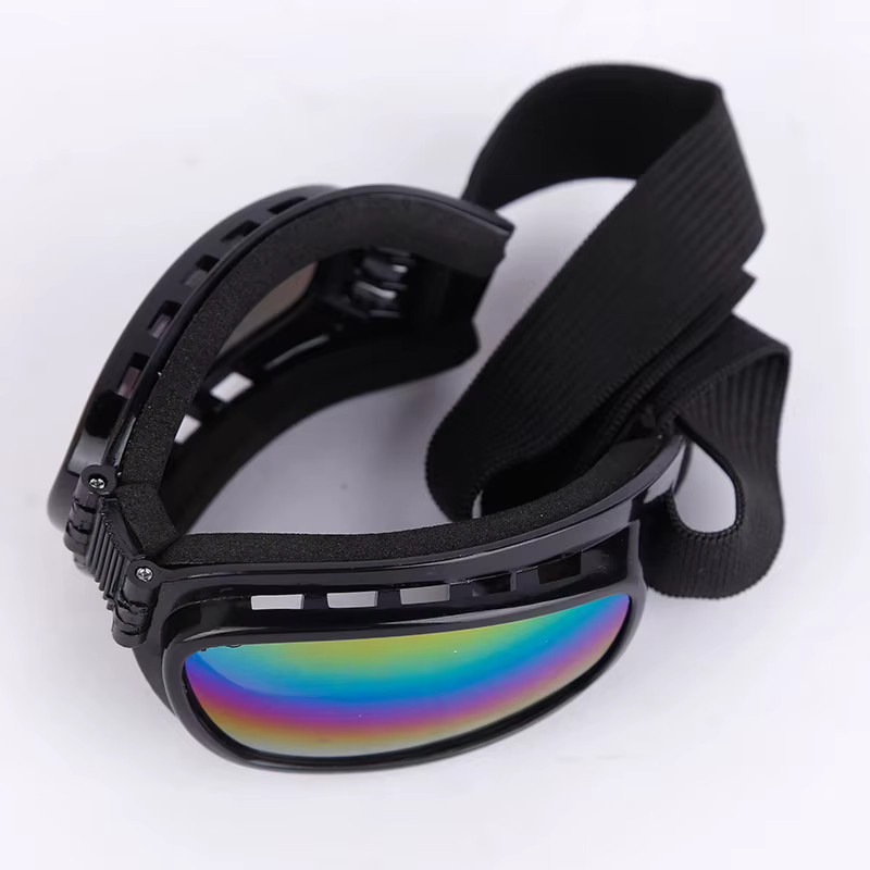 Faltbare und tragbare Sicherheitsbrille in Schwarz mit breitem Sichtfeld und verstellbarem Schutz für Motorrad und Arbeit - Bild 2