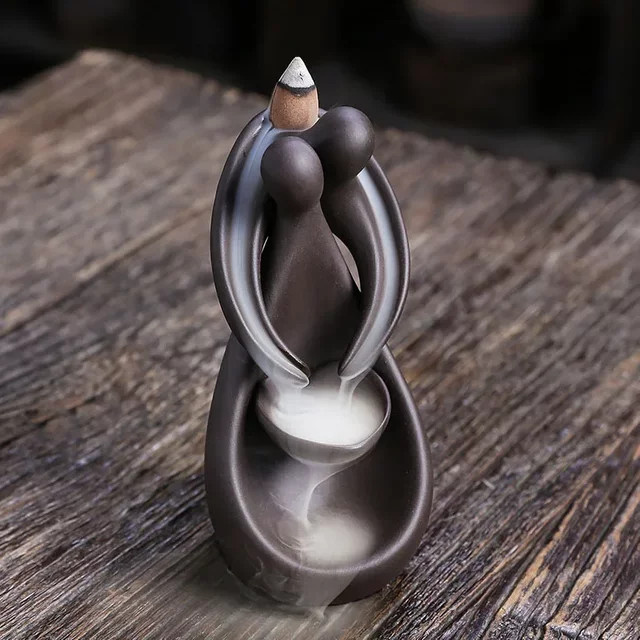 MINIDEAL Rückfluss-Räuchergefäß aus Keramik in Braun als Desktop-Deko-Ornament - Bild 1