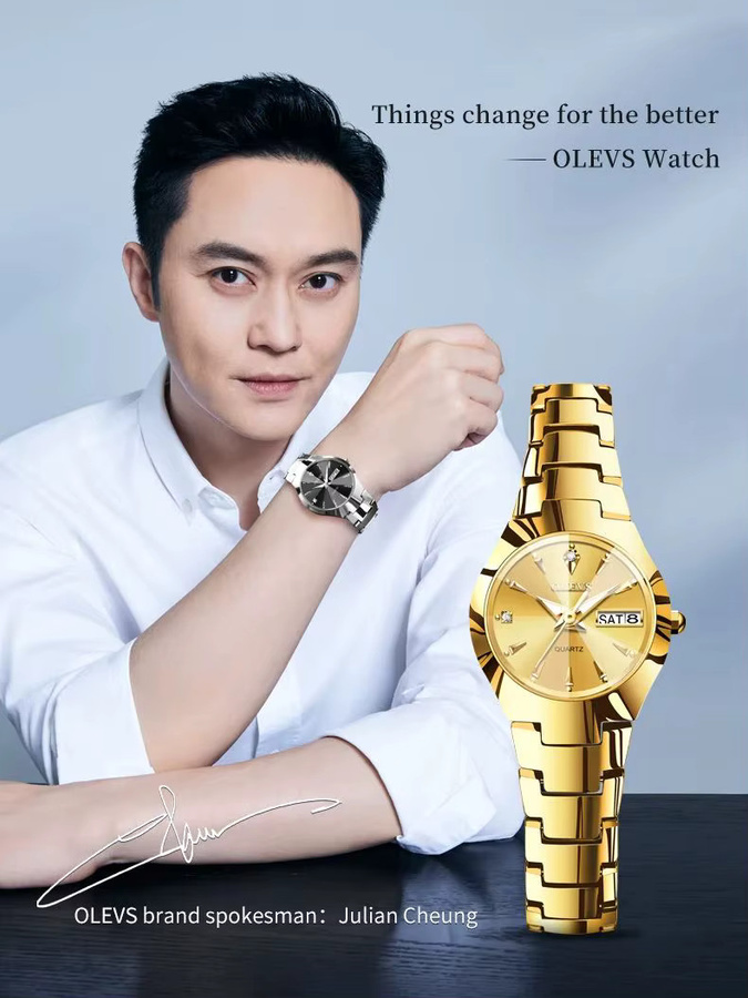 OLEVS Armbanduhr, Quarz, Edelstahl, Gold, Damen - Bild 3