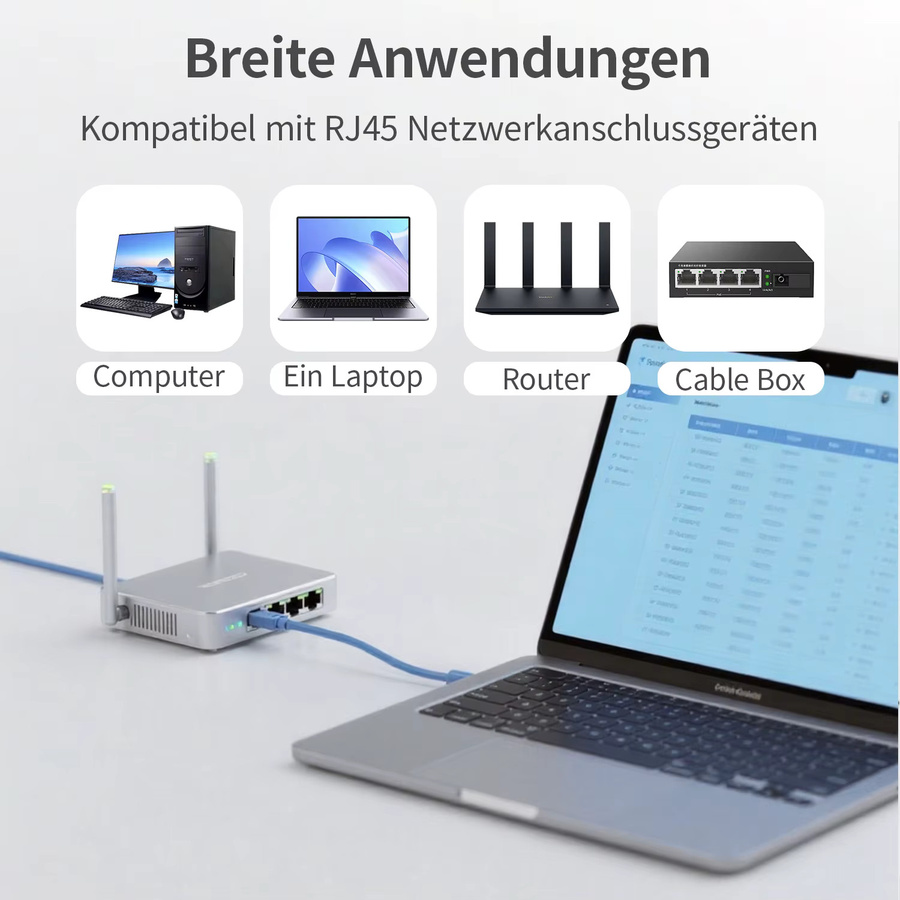 DBcable Cat6 Ethernet LAN Patchkabel mit RJ45-Stecker Grau - Bild 5