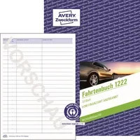 Avery Zweckform Fahrtenbuch 1222 in A5, Blau/Weiß, liniertes Papier - Bild 1