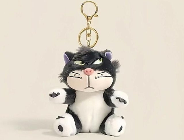 Yiran toy Schlüsselanhänger Plüsch, Lucifer Katze, 12cm, grau, Unisex - Bild 1