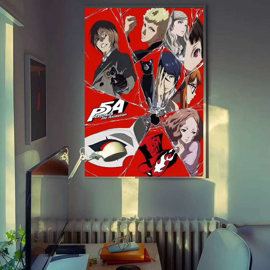 Bilibili Persona 5 selbstklebendes Poster im Vintage-Stil, mehrfarbig, rechteckig - Bild 2