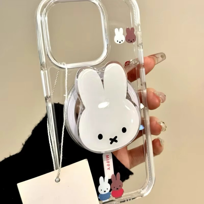 Miffy Kaninchen Handyhülle mit magnetischem 2D-Halter für Jungen und Mädchen - Bild 3
