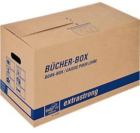tidyPac Umzugskarton Bücherbox aus Wellpappe, braun, B: 58,0 cm, T: 30,0 cm, H: 34,0 cm - Bild 1