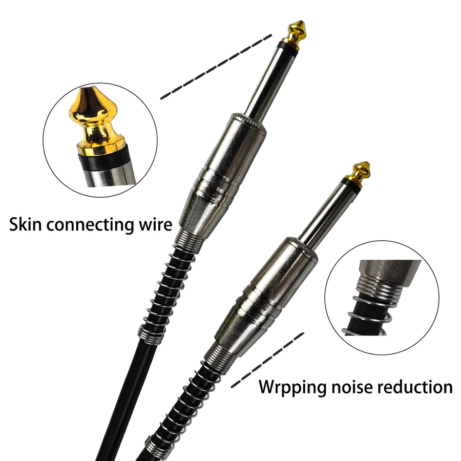 Miwayer Abgeschirmtes Gitarrenkabel mit 3,5 mm Klinkenstecker und 6,35 mm Metallstecker in Schwarz - Bild 3
