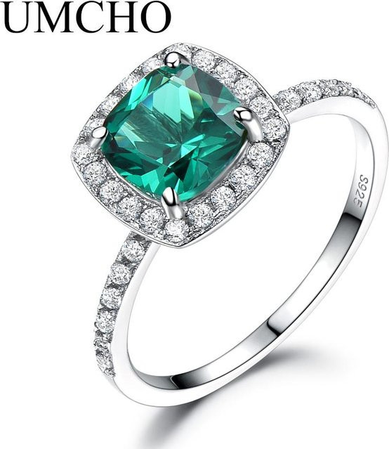 UMCHO Verlobungsring 925 Silber, Aquamarin, Blautopas, Damen - Bild 1
