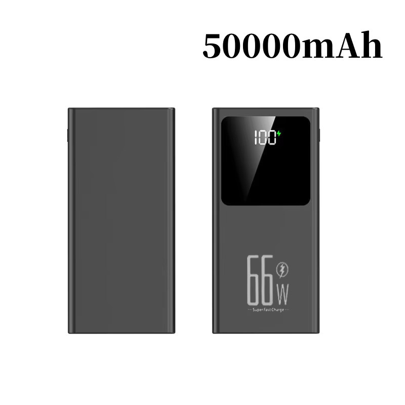 Powerbank mit 50000 mAh Kapazität und 66 W Schnellladefunktion in Weiß mit LED-Leistungsanzeige und Taschenlampe - Bild 3