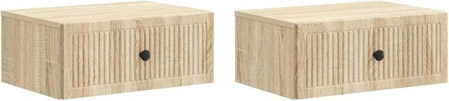 vidaXL Nachttisch Set 2 Stück Sonoma-Eiche modern Wandmontage B/T/H: 49 x 34,5 x 20 cm - Bild 1