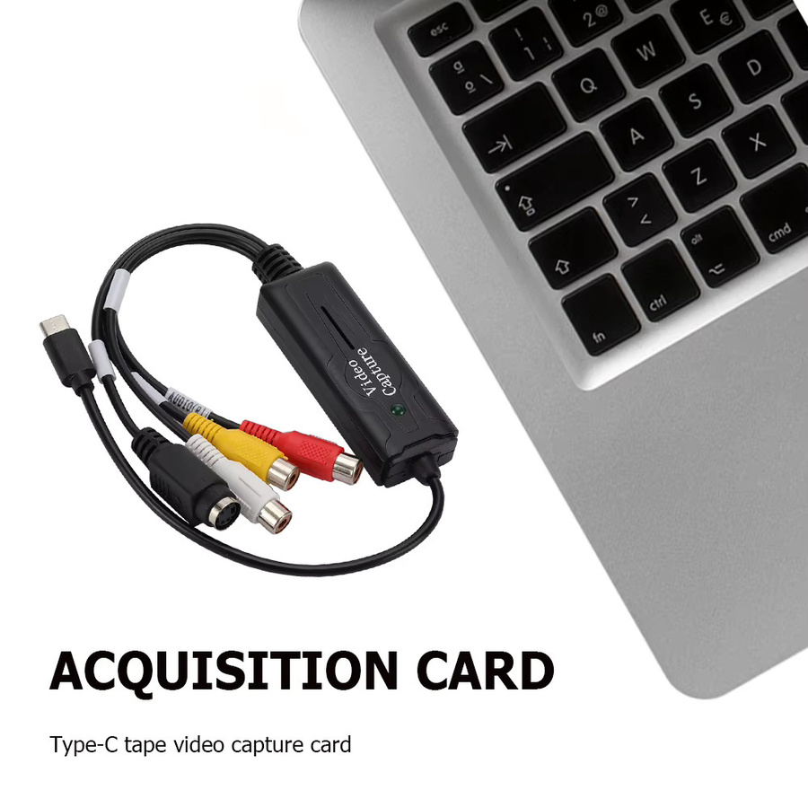 VODOOL USB Video Capture Card USB 3.1 Typ-C Konverter für VHS, TV, DVD und VCR in Schwarz - Bild 4