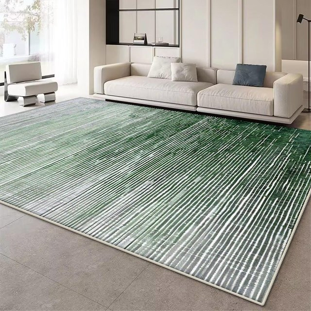 Moderner abstrakter Teppich JGJG in Grün, flauschig und weich, B/T: 90 x 60 cm - Bild 1