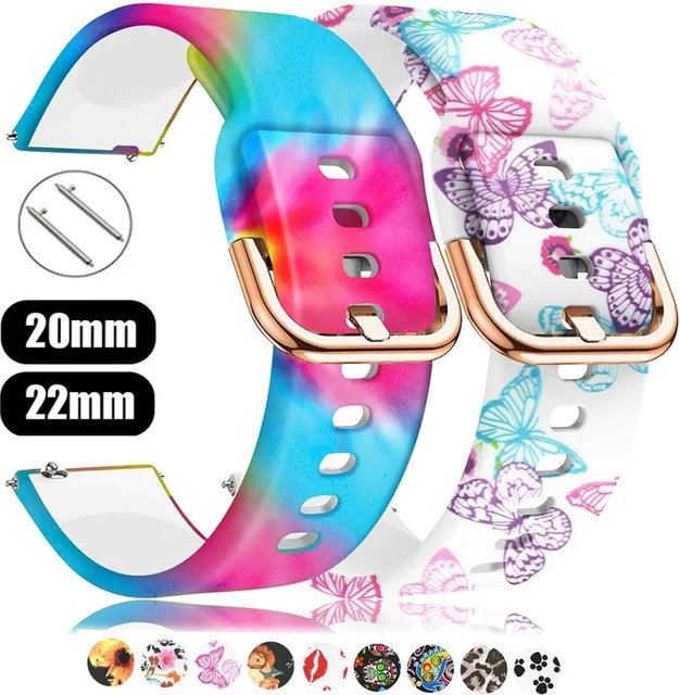 Uhrenarmband Silikon, Bunt, Unisex, 22mm - Bild 1