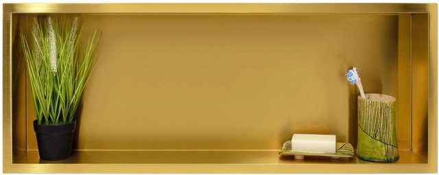 KOLMAN Wandnische aus Edelstahl in Gold, B/H/T: 30 x 90 x 7 cm - Bild 1