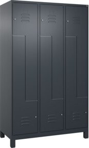 C+P Z-Spind Classic PLUS mit 6 Fächern, Anthrazit/Schwarz, B/T/H: 120 x 50 x 195 cm - Bild 1