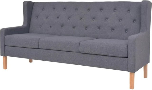 vidaXL 2-teiliges Sofa-Set Modell 3 in Grau, skandinavisches Design mit Stoffbezug und Massivholzrahmen - Bild 1