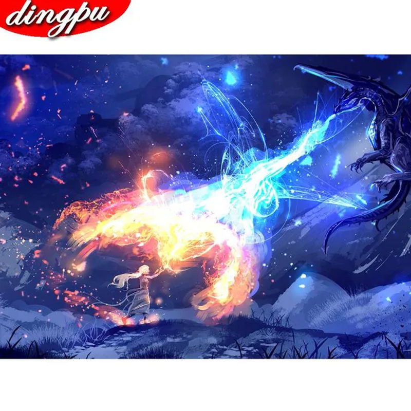 FIYO Diamond Painting Set 5D mit runden Steinen, abstraktes Motiv in Mehrfarbig, B/H: 20 x 30 cm - Bild 1