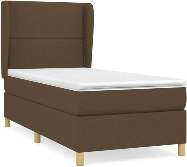 vidaXL Boxspringbett Hybrid mit Matratze Dunkelbraun B/T/H: 100 x 200 cm - Bild 1