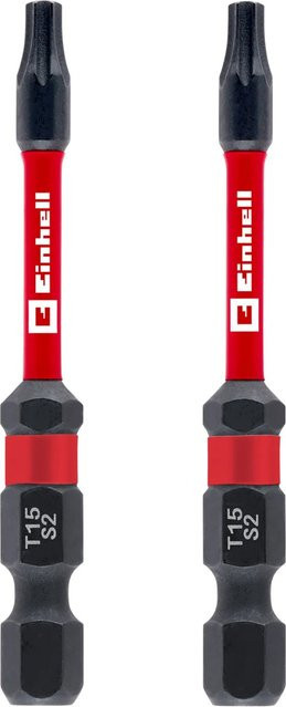 Einhell Impact Bit-Set T15 mit Doppel-Torsion, 2-teilig, rot, Edelstahl, Länge: 60 mm - Bild 1