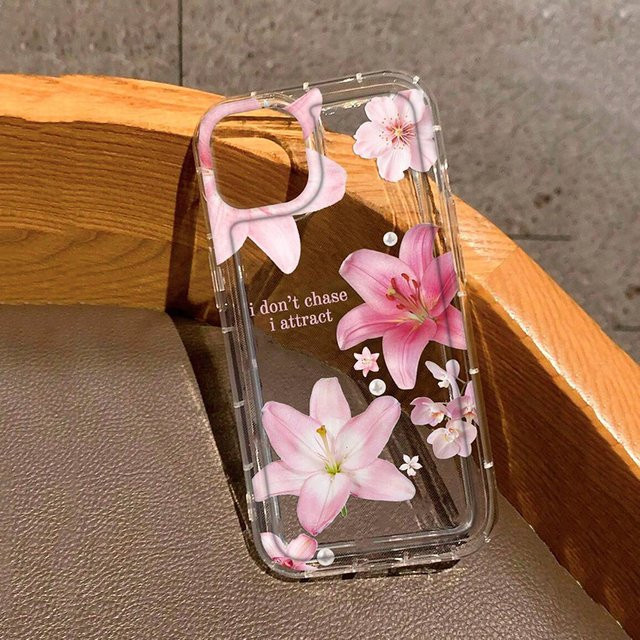 Transparente TPU-Handyhülle mit Blumenmuster für iPhone 11 bis iPhone 17 Pro Max, stoßfestes Cover - Bild 1