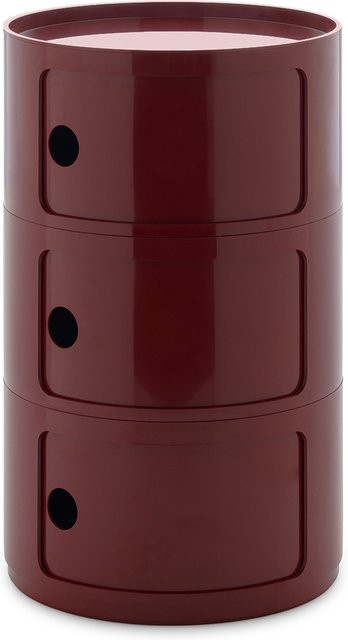 Kartell New Componibili Big 3 Elemente Regal aus Kunststoff in Rot glänzend - Bild 1