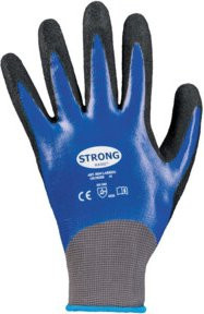 stronghand Strickhandschuh Laredo mit Nitrilbeschichtung in Blau und Schwarz, Größe 9 - Bild 1