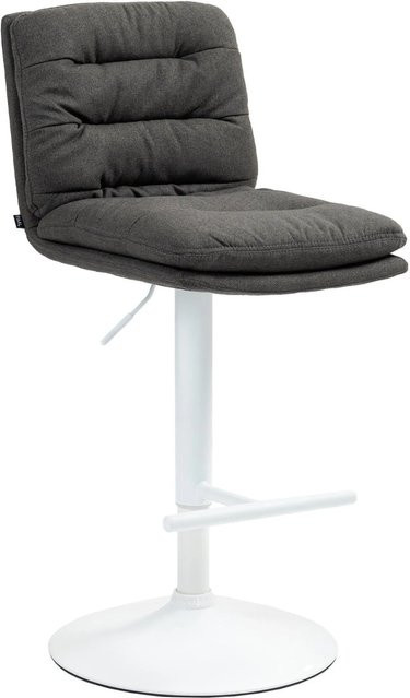 DELUKE Barhocker TURIN Dunkelgrau mit Lehne, moderner Tresenhocker aus Stoff und Metall, drehbar, B/T/H: 42 x 56 x 94 cm - Bild 1