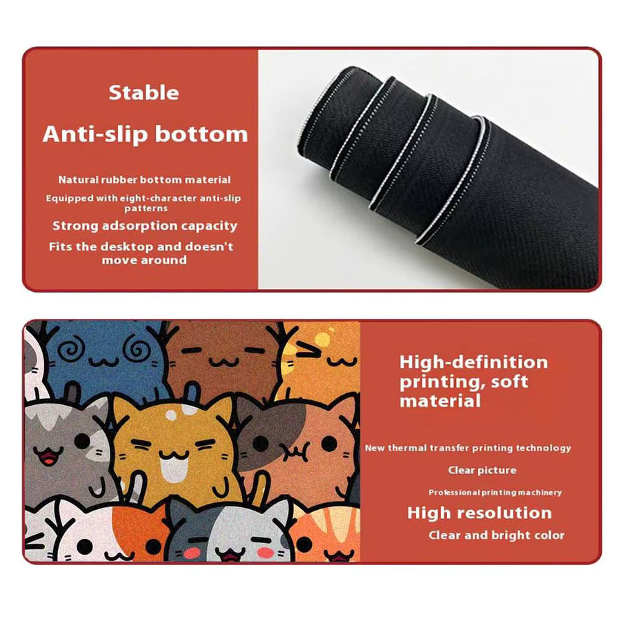 Mairuige Gaming Mauspad XXL Anime Mauspad mit niedlichem Tier-Design in Multicolour - Bild 4