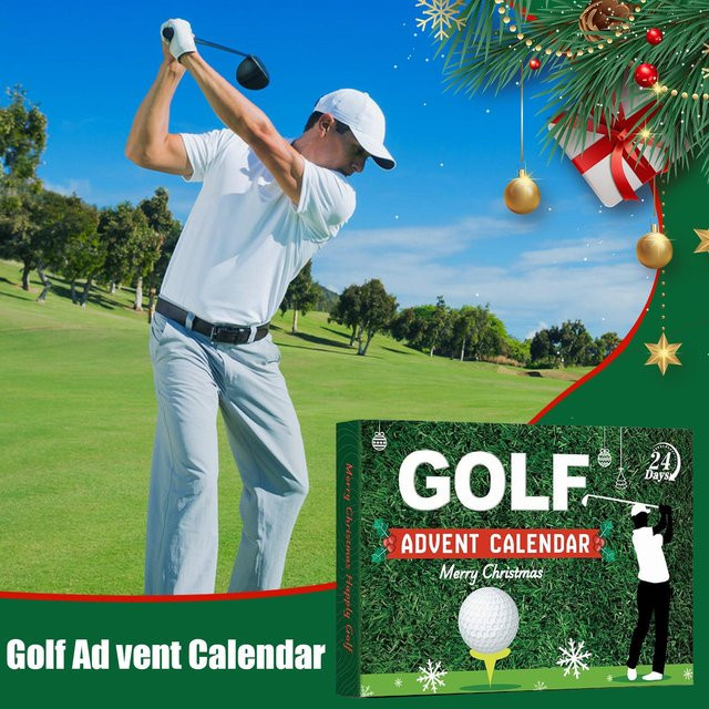Adventskalender mit Golf-Design, Weihnachts-Countdown-Dekoration aus Papier, 24 Boxen, Grün - Bild 1