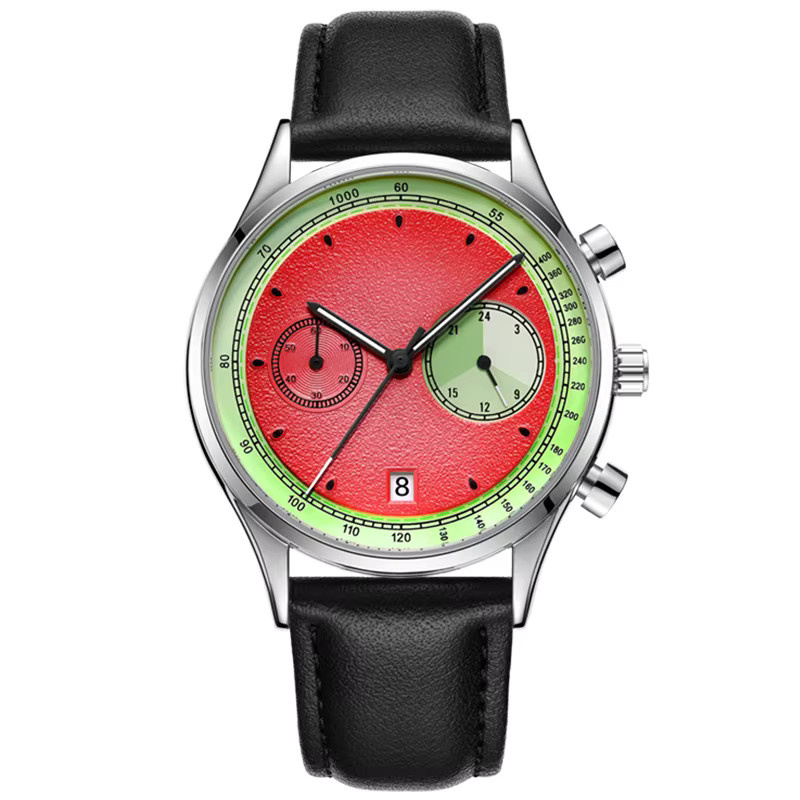 STARPERISH Armbanduhr Quarz, Leder, Rot, Herren - Bild 2