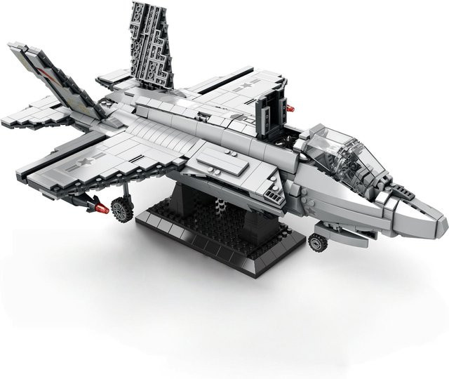 Linyi toy F-35 Jäger Düsenflugzeug Baustein-Bausatz ab 14 Jahren - Bild 1