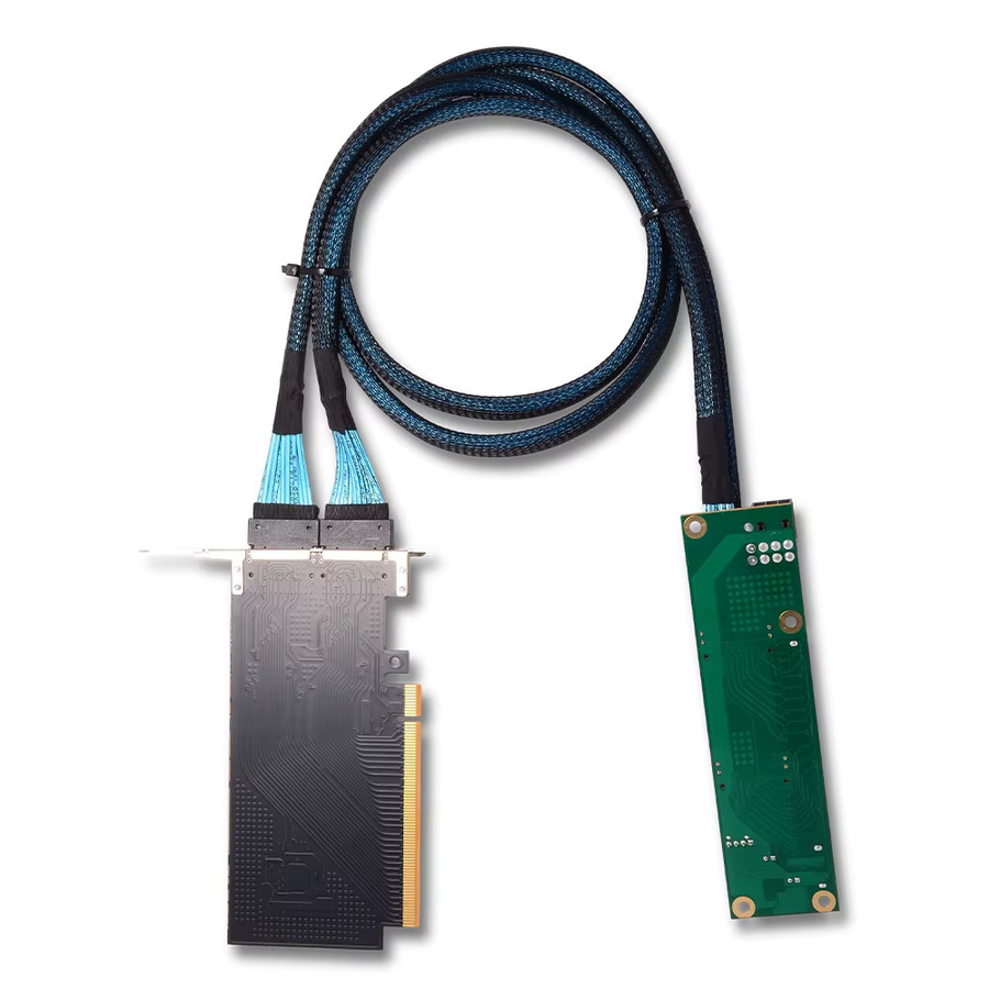 ADT-Link PCIe 4.0 5.0 X16 zu Slim SAS SFF-8654 Riser MCIO Split-Karte für Grafikkarte und GPU als externer Erweiterungsadapter - Bild 4