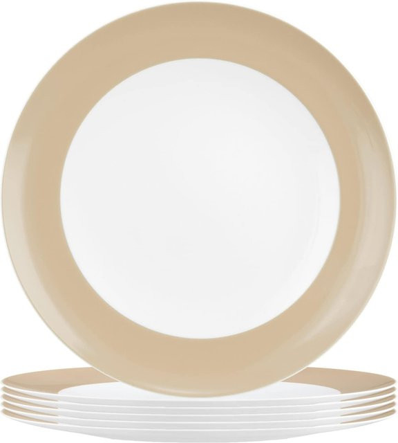 Seltmann Weiden Speiseteller Liberty Pure Colors Beige aus Steinzeug, 6er Set, Durchmesser: 27 cm - Bild 1