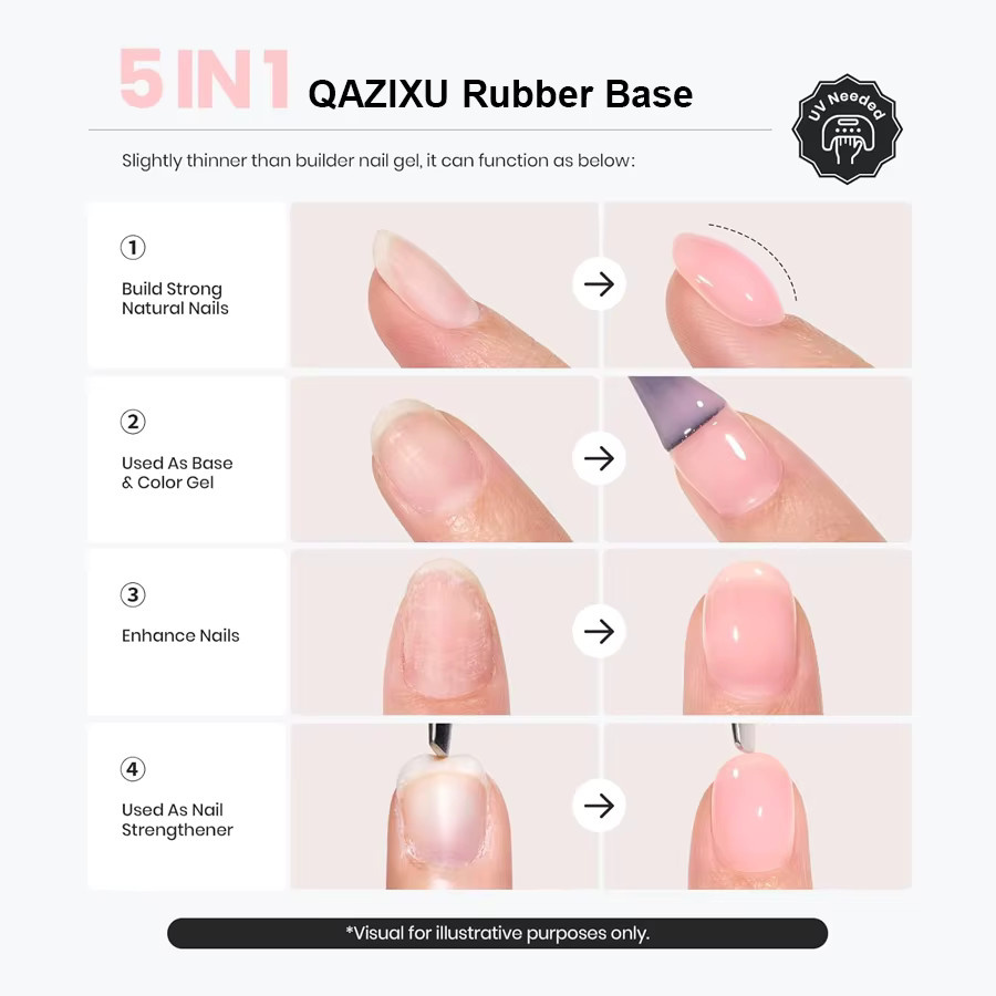QAZIXU Nagellack Set, Jelly Pink, 6 Farben, 8ml - Bild 4